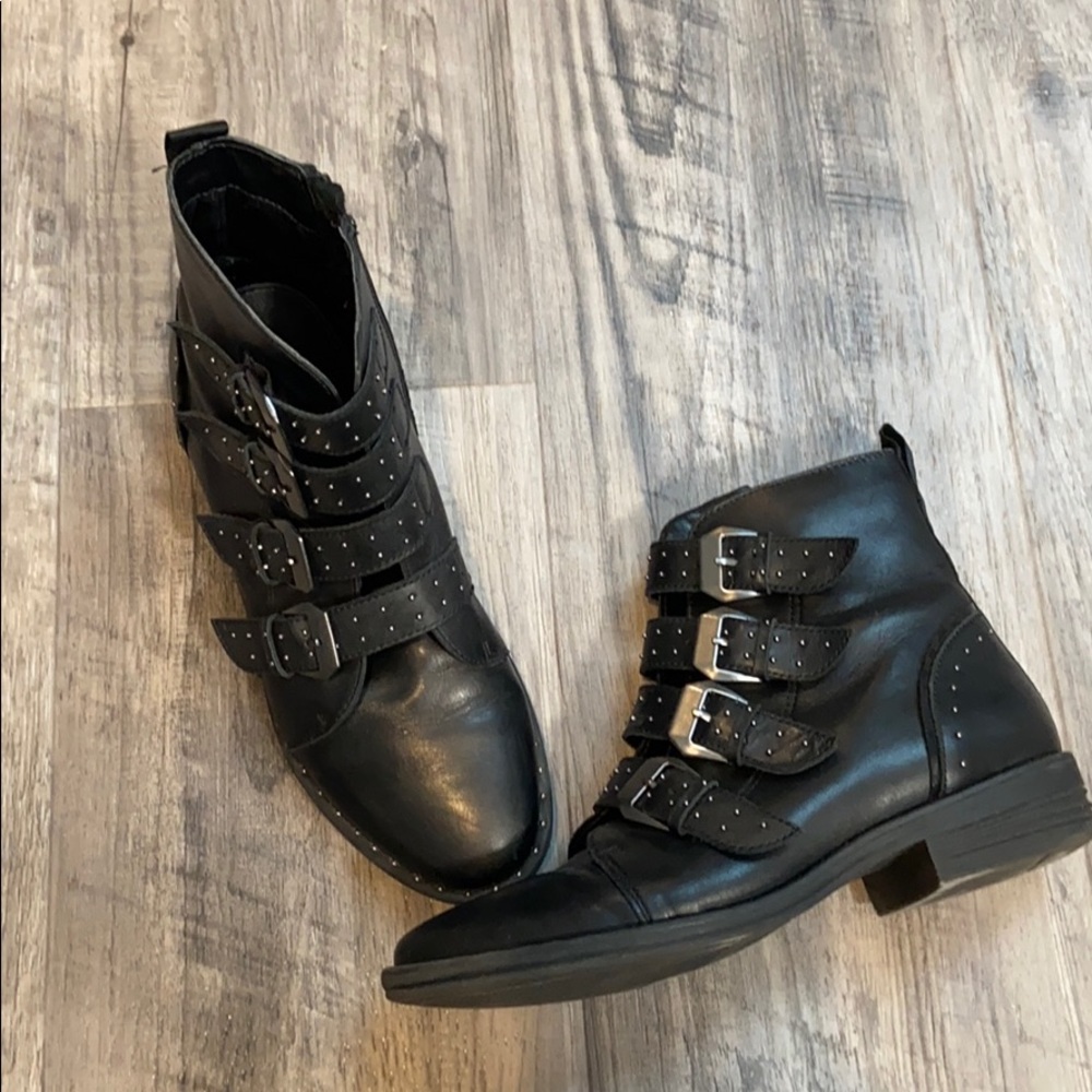 Steve Madden Black Studded Booties